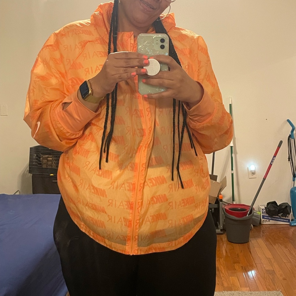 Nike Orange Rain Jacket Lightweight Design